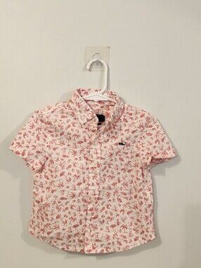 Vineyard Vines Kids Short-Sleeve Button-Down Shirt - White & Pink